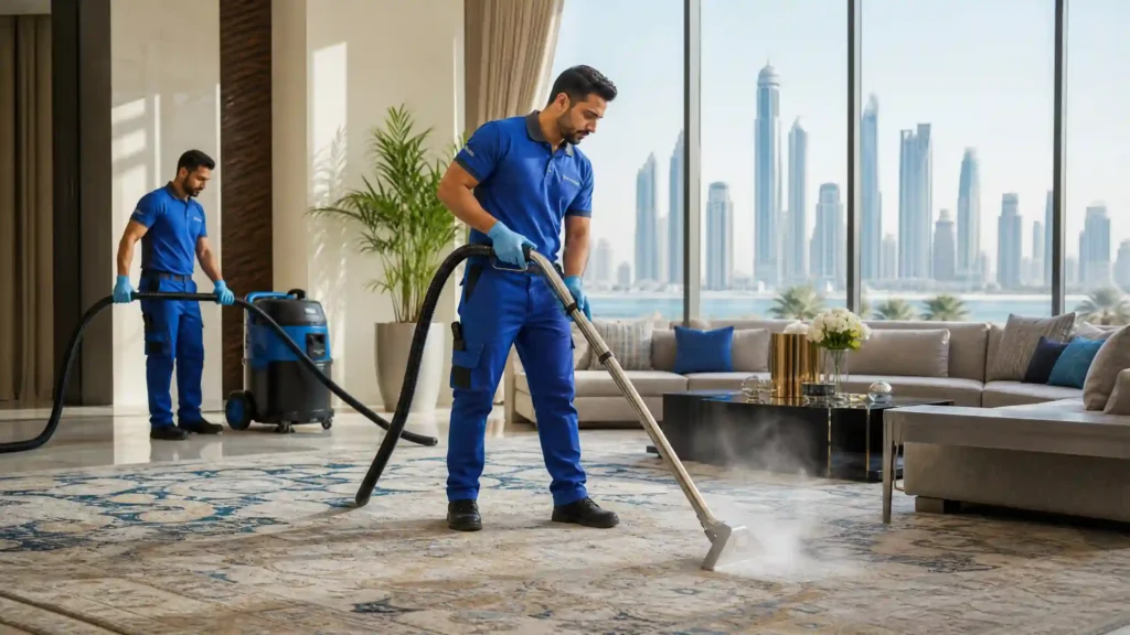 شركة تنظيف سجاد في الامارات تستخدم أحدث أجهزة تنظيف السجاد بالبخار داخل الفلل والمنازل